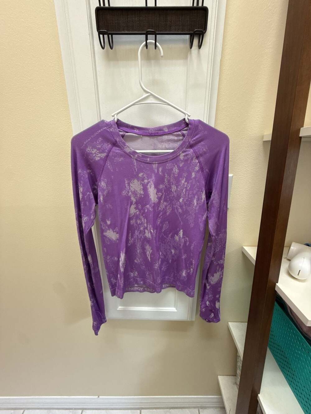 Lululemon Swiftly Tech Long Sleeve 2.0 Size 6 Purple Splatter Athletic Shirt